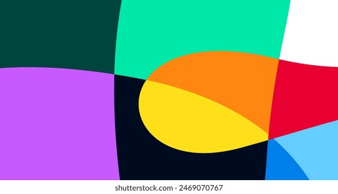 Minimalist simple flat colorful fluid geometric abstract background for summer