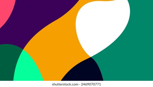 Minimalist simple flat colorful fluid geometric abstract background for summer