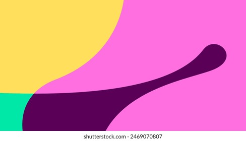 Minimalist simple flat colorful fluid geometric abstract background for summer