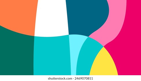 Minimalist simple flat colorful fluid geometric abstract background for summer