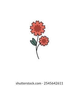 Minimalist and Simple Flower Vector Illustration