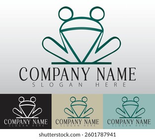 A minimalist simple frog logo design Illustration.