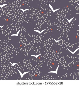 Fondo geométrico simple y minimalista. Dejar de lado el diseño de papel. Patrón de cheurón. Aves en el cielo.