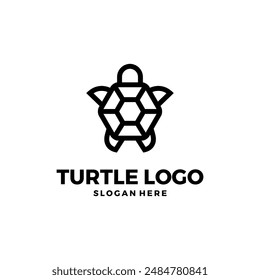 minimalist simple geometric turtle logo black and white. for any purpose