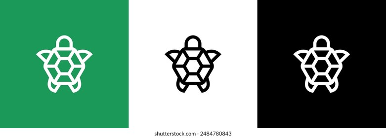 minimalist simple geometric turtle logo black and white. for any purpose