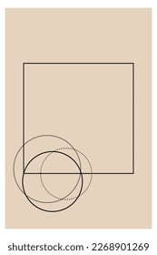 Diseño minimalista de afiches gráficos simples. Ilustración de la plantilla de afiches de rectángulo gráfico mínimo de color suave 
