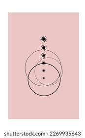 Minimalist Simple Graphic Soft Colored Boho Poster Design. Illustration von weichfarbigem Minimalisten für Grafikrectangle-Bildschirmhintergrund 