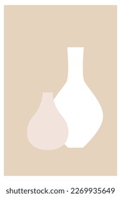 Minimalist Simple Graphic Soft Colored Boho Poster Design. Soft Colored Minimalist Graphic Rectangle Wallpaper Art Poster Template Illustration 