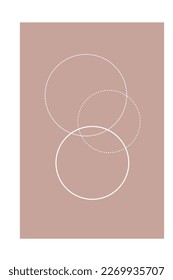 Diseño minimalista de póster de Boho en color negro y gráfico sencillo. Ilustración de la plantilla de afiche de arte de arte con un rectángulo gráfico minimalista de color suave 
