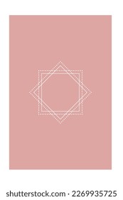 Minimalist Simple Graphic Soft Colored Boho Poster Design. Soft Colored Minimalist Graphic Rectangle Wallpaper Art Poster Template Illustration 