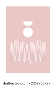 Minimalist Simple Graphic Soft Colored Boho Poster Design. Illustration von weichfarbigem Minimalisten für Grafikrectangle-Bildschirmhintergrund 