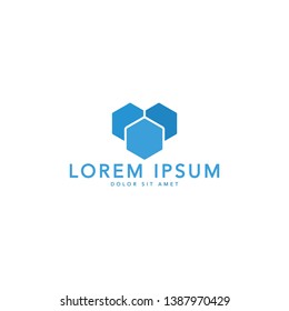 minimalist and simple hexagon logo vector