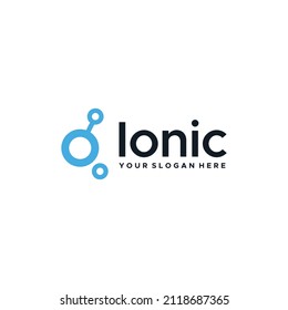 minimalist simple Ionic circuit circle logo design