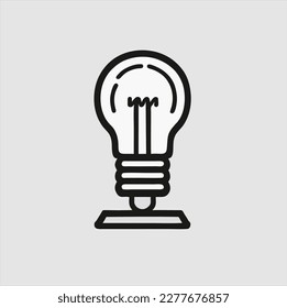 Minimalist simple lamp vector. Light icon minimalistic illustration on gray background.
