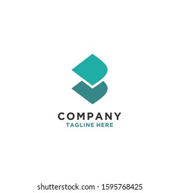 Minimalist simple letter B logo vector download.