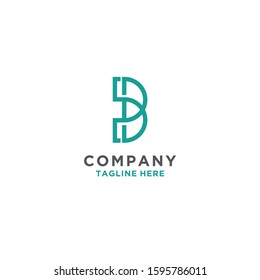 Minimalist simple letter B logo vector download.