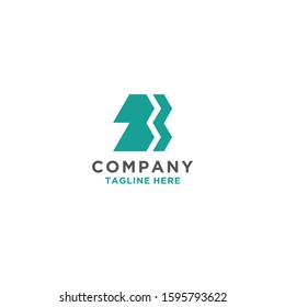 Minimalist simple letter B logo vector download.