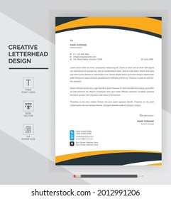 minimalist simple letterhead Template Design.