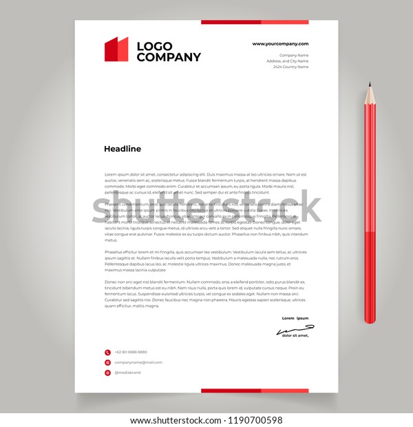 minimalist simple\
letterhead template mock up\
