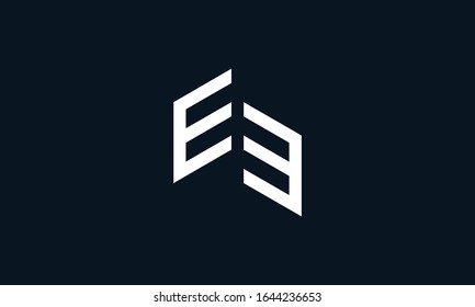 Minimalist simple line art letter EE logo. This logo icon incorporate with two letter E and E in the creative way.