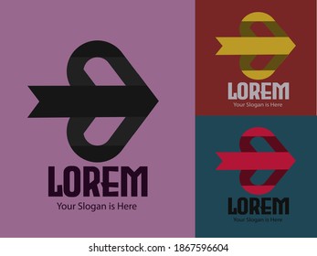 Minimalist and simple logo or icon with different color and background vector design.