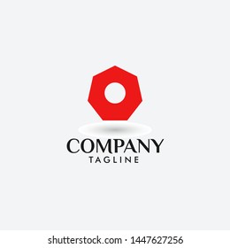 minimalist simple logo red vector