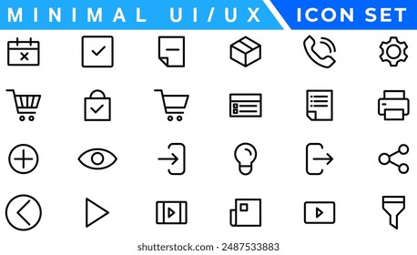 Minimalist and simple looking pixel perfect linear ui icons set for dark, light mode. Outline isolated user interface elements for night, day themes. Editable stroke. Montserrat Bold, Light fonts used