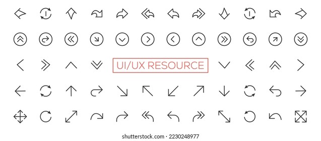 Minimalist and simple looking ui icons set for dark, light mode. Outline isolated user interface elements for night, day themes
