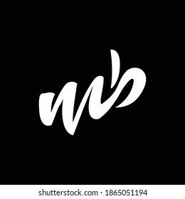 Logotipo de escritura a mano de letra inicial de MB simple y minimalista