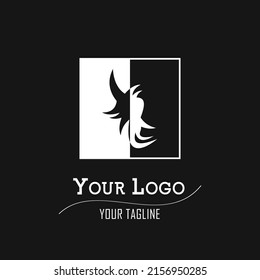 Minimalist and simple Modern black and white abstract shapes icon logo template suitable for your business logo