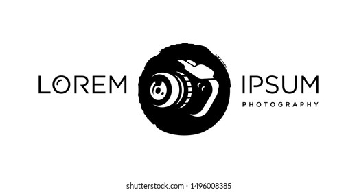 Minimalist Simple Modern Camera Photography Logo Design Vector