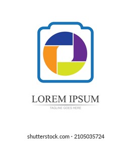 Minimalist Simple Modern Camera Photography Logo Design Vector