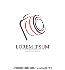 Minimalist Simple Modern Camera Photography Logo Design Vector
