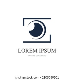 Minimalist Simple Modern Camera Photography Logo Design Vector