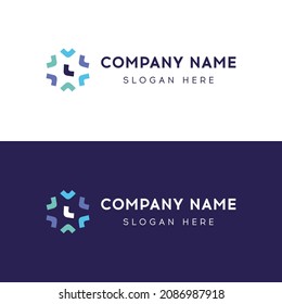 Minimalist and simple Modern colorful abstract logo template.Logo design inspiration template for consulting, initials, financial companies