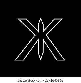 minimalist Simple Modern letters Initial Logo k