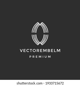Minimalist and simple Modern ocean and logo template  logo  Letter O for ocean logo on black background