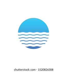 Minimalist Simple Modern Ocean Sun Icon Stock Vector (royalty Free 