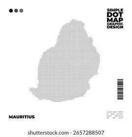 Minimalist and simple monochrome dot map of Mauritius