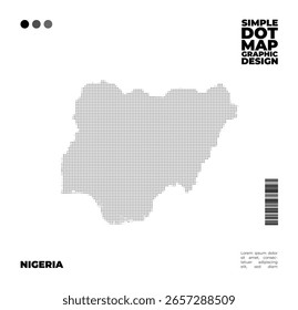 Minimalist and simple monochrome dot map of Nigeria