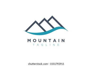 Minimalist and simple mountain vector design. Template for icon, logo, label, brand for business.