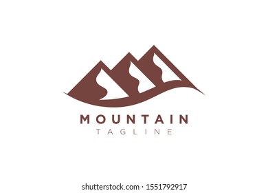 Minimalist and simple mountain vector design. Template for icon, logo, label, brand for business.