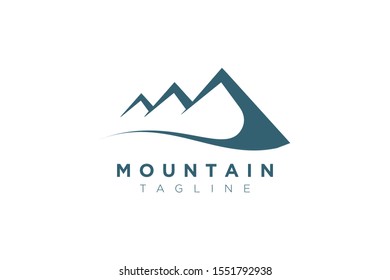 Minimalist and simple mountain vector design. Template for icon, logo, label, brand for business.