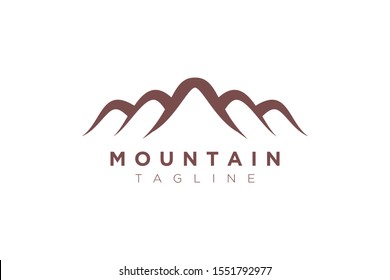 Minimalist and simple mountain vector design. Template for icon, logo, label, brand for business.