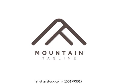 Minimalist and simple mountain vector design. Template for icon, logo, label, brand for business.
