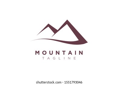 Minimalist and simple mountain vector design. Template for icon, logo, label, brand for business.