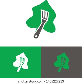 minimalist and simple oak and fork logo