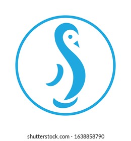 Minimalist simple penguin symbol vector graphic brand illustration