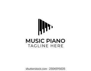 Minimalist and simple piano instrumental music logo design