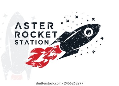 Minimalist simple rocket  logo design creative concept